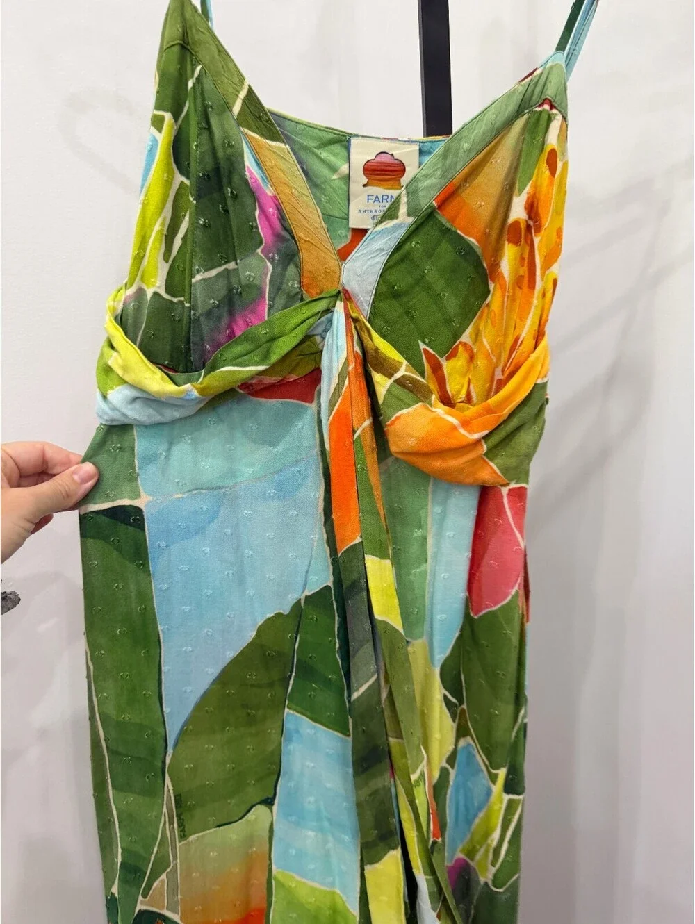 Farm Rio Tropical Print Maxi Dress with Twist Front Detail XS - Picture 6 of 10